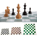 Miniatyrbilde 3 av 5: Sjakkmatte, PU-lær Turnering Rullbar Sjakkbrett (FMY) 43cm Black