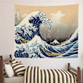 Pikkukuva 4 / 5: Japanilainen Ukiyo-e-tyylinen seinävaate, Suuri Aalto Kanagawassa, seinävaatetaide, kodin sisustus olohuoneeseen, makuuhuoneeseen, sängyn viereen, opiskelijahuoneeseen (51,2 x 59,1 tuumaa (FMY)