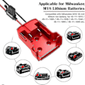Miniatyrbillede 2 af 5: Strømhjulsadapter til Milwaukee M18 batteri 18V konverter med sikringer og ledningsterminaler 2 pakker (FMY) Red 2 Wires