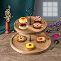 Miniatyrbilde 5 av 5: 1/2/3-etasjes trekake-stativ, lagdelt serveringsbrett, rund rektangulær trekake-tårn, serveringsdisplaystativ, dessertkjeks-godteri-stativ (FMY) Long Ellipse