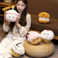 Pikkukuva 5 / 5: Piirretty syntymäpäiväkakku-pehmolelu Pehmeä täytetty nukke Tyyny Ihastuttava leipä Jälkiruoka Kakkunukke Plushies-koriste (FMY) C