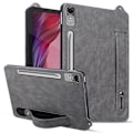 Miniatyrbild 1 av 5: För Lenovo Tab P12 Fodral Handrem Ställ Läder Tablet Skydd - (FMY) Multicolor Grey