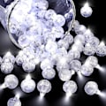 Pikkukuva 1 / 5: 100 kpl LED-ilmapallovalot Valkoinen Mini Pyöreä LED-pallovalot Pienet Vedenpitävät LED-pallolamput Ilmapallopaperilyhtyyn Syntymäpäiville (FMY)