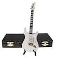 Miniatyrbild 1 av 4: Ornamental Miniatyr Replika Gitarrer Mini Klassisk Gitarr/elgitarr Modell Julgransprydnad (FMY) White Electric Guitar