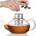 Miniatyrbilde 2 av 5: Hiware Glass Tekanne med Avtakbart Rustfritt Stållokk & Sil, 975 ml Tekanne Komfyrtopp Sikker for Blomstrende & Løse Blader (FMY) style1048