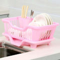 Miniatyrbilde 2 av 2: Oppvaskstativ Oppvaskstativ Oppvaskstativ med dryppbrett for tallerkener kniver skjeer og gafler  (FMY) Pink