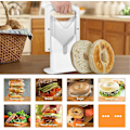 Miniatyrbilde 4 av 5: Kitchen Craft Bagel Slicer og Cutter, Bagel Slicer med Sikkerhetshåndtak Rustfritt Stål Bagel Presisjonskutter Bærbar Muffin Slicer Enkel å (FMY)