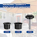 Miniatyrbillede 5 af 5: 12 stk. Paraplyfod Stand Hul Ring Prop Dæksel og Hætte Paraplyfod Udskiftning Stand Fod Stabilisator (FMY) black
