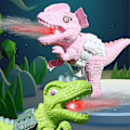 Miniatyrbillede 4 af 5: Ildspydende Dinosaur Skyder Damp Lys Brøl Lyd Drage Børn Legetøj Gaver Banmo (FMY) D Requires two batteries