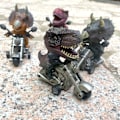 Pikkukuva 3 / 4: Dinosaurus Lelumoottoripyörät 2 kpl, Kitkalla Toimivat, T-rex ja Triceratops Hirviö Dinosaurus Lelut Pojille (FMY) Red