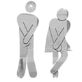 Pikkukuva 1 / 5: Taide DIY WC-kyltti kylpyhuoneeseen Miehet Naiset WC-kyltti Ovikyltti Tarvikkeet  (FMY) Silver