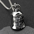 Miniatyrbillede 4 af 4: Titanium Stål Retro Punk Rejsende Værge Sankt Christopher Lykke Cykelklokke (FMY)