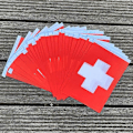 Miniatyrbild 4 av 5: xvggdg 100 st 14 * 21 cm Schweiz Handviftande Nationalflagga Schweizisk handflagga (FMY) Red 14  by  21cm