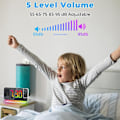 Miniatyrbillede 2 af 5: Projektionsvækkeur, 7,4 tommer LED-spejl digitale ure display, +180 roterbar projektor, natlys hvid (FMY)