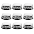 Miniatyrbild 1 av 2: 10 st Reusable Plastbakelseburkar Runda Kakburkar Reusable Plastbehållare Med Lock Kakburkar (FMY) Black 24.00X24.00X9.00CM