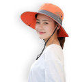 Miniatyrbilde 2 av 5: Kvinners Solhatt Sommer Bøttehatt UV-beskyttelse Foldbar Mesh Bredbrem Hatter For Strand Utendørs Fiske Reise Fotturer  (FMY) Orange