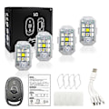 Pikkukuva 1 / 5: Langallinen Langaton LED-Stroboskoolivalo, 7 Väriä Stroboskoolivalot USB-Lataus, Langaton LED-Stroboskoolivalo (FMY) color04 4 lights with remote control