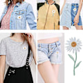 Miniatyrbillede 3 af 5: 6 stk. Daisy Delicate broderede patches, broderi blomst stryge på patches, sy på applikation patch (FMY)