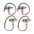 4 stk. krom motorcykel blinklys indikatorlys universal pasform (FMY) silver