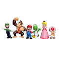 Miniatyrbillede 1 af 5: 6 stk./sæt 4-7 cm Super Mario Bros Pvc Action Figur Legetøj Dukker Model Sæt Luigi Yoshi Donkey Kong Svamp Til Børn Fødselsdagsgaver (FMY) No box