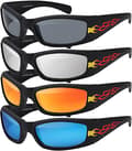 Coola barnsolglasögon med flammdesign (FMY) Silver Black One size