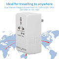Miniatyrbild 1 av 4: Steg Upp/Ner Rese-Spänningsomvandlare, Spänningsomvandlare Transformator Regulator 100W 110V/120V Till 220V/240V Rese-Spänningsomvandlare (FMY)