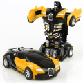 Miniatyrbild 5 av 5: 2-i-1 Deformationsrobotbilmodell i Plast Mini Transformationsrobotleksak för Pojkar En Stegs Impactfordon Bil Barnleksaker (FMY) B