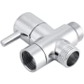 Miniatyrbilde 1 av 5: 3-veis T-formet slangedeler Holdbar messingkrandeler Kromfinish Termostatisk blandebatteri for veggmontert hånddusj (DPD)