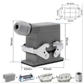 Miniatyrbillede 4 af 4: Rektangulære kraftige stik Hdc He 10 Core Pin 16a, hdc-he-010 (FMY)