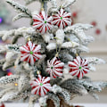 Miniatyrbild 2 av 5: 6 st/låda Julgranshänge Galvaniserad Snöflinga Julkula Godis Prydnad Nyår 2024 Heminredning Noel Present Navidad  (FMY) U-green point bottom