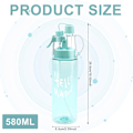 Pikkukuva 2 / 5: Vesisuihkepullo Sumuttava Vesipullo Urheiluvesipullo Ulkoiluun 580ml Juomapullo Käännettävällä Pillillä, Kostutukseen Co (FMY) Glossy Blue