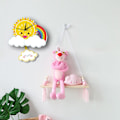 Miniatyrbild 3 av 3: Cartoon Sol Regnbåge Dekor Väggklocka Kreativ DIY Svingande Väggklockor för Sovrum Vardagsrum (FMY) 39.7*28 cm