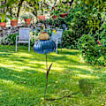 Miniatyrbillede 4 af 5: 2 stk. Sensation Kornblomst Fuglefoder Outdoor Premium Stående Fuglefoder Metal Blomst Pæl Stativ (FMY) Red  Blue