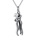 Pikkukuva 1 / 5: Halauspari S925 Sterling Hopea Halauskaulakoru Rakastettu Koru Hänelle Ja Hänelle, Rakastaja Ystävänpäivälahja/YY  (FMY) Black and Silver