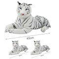 Miniatyrbild 5 av 5: Plush Tiger Mjuk Bekväm Fylld Djur Gul Stor Tiger Kudde Leksak Heminredning (FMY) White 30cm