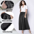 Miniatyrbilde 3 av 4: 2 stk Halv Slip Blonder Lang Underkjole Kvinners Satin Halv Slip Halve Slippers Under Kjoler Slip (FMY)