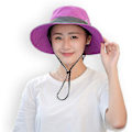 Miniatyrbilde 2 av 5: Kvinners Solhatt Sommer Bøttehatt UV-beskyttelse Foldbar Mesh Bredbrem Hatter For Strand Utendørs Fiske Reise Fotturer  (FMY) Purple