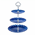 Miniatyrbillede 1 af 5: 3-Etagers Elegant Dessert Display Stand - Plastik, Let at Samle til Fester & Bryllupper, Bærbar & Vaskbar (FMY) Blue