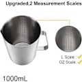 Miniatyrbilde 2 av 5: Målebeger 2000ml 64OZ, 2 Måleskalaer, Inkludert ML-skala, Ounce-skala, 304 Rustfritt Stål Gradert Beger med Håndtak for Lab Kit (FMY)