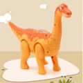 Miniatyrbilde 5 av 5: Gående Dinosaur Leke med Lys, Interaktiv og Lysende Projeksjon - Elektrisk Modell for Simulering og Egglegging (FMY) Orange