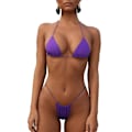 Pikkukuva 1 / 5: Uimapuku Pehmustettu String Uimapuku Bikini Setti Sidos Yhtenäinen Brasilialainen uimapuku (FMY) purple L