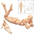 Miniatyrbild 4 av 5: Kroppsdocka, Konstnärsdocka Blockhuvud Ledat Mannequin Rittningsfigurer Man+Kvinna Set (Grå)  (FMY)