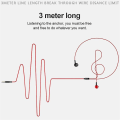 Miniatyrbilde 5 av 5: 3m lange kablede kontrollhodetelefoner In-ear Clear Bass Ergonomisk overvåkingshodetelefon Mobil smarttelefonhodetelefon Stereo musikkøretelefon  (FMY) Red