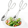 Miniatyrbillede 1 af 5: 2 Pak Buffet Tænger Salat Tænger, 10 Tommer Rustfrit Stål Mad Servering Tænger Brød Tænger wi  (FMY)