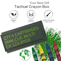 Miniatyrbild 2 av 5: 1 st Tactical Crayon Case, Roliga ätbara kritor för presenter, med 4 minikritor (FMY) Green