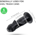 Pikkukuva 2 / 5: 3 paria pyörällisen roskakorin kannen saranatappeja, 67 mm x 31 mm mustaa muovia, sopii 240 litran kotitalouksien pyörällisiin roskakoreihin (FMY)