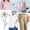 Miniatyrbillede 4 af 5: 6 stk. Daisy Delicate broderede patches, broderi blomst stryge på patches, sy på applikation patch (FMY)