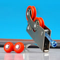 Miniatyrbillede 3 af 4: Garderobe skydedørs hjul stumme metal vindue skydedørs lejeruller (FMY) Single concave wheel