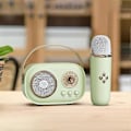 Miniatyrbillede 5 af 5: Karaoke-Mikrofon Maskine Legetøj til Børn og Voksne Bluetooth-Kompatibel Karaoke Maskine til Børn og Voksne (FMY) Light Yellow Single Microphone