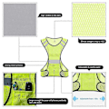 Pikkukuva 4 / 5: Heijastava turvallisuusjuoksuliivi miehille ja naisille - Juoksuvälineet yökävelyyn (FMY) Fluorescent Yellow Without Light